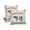 thumbnail image 2 of Outdoor Throw Pillow Cover Vintage Farm Cow Animal Waterproof Cushion Covers 2 Pack Rustic Black Cattle Pillow Cases Home Decoration for Patio Garden Couch Sofa, 2 of 7