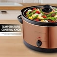 thumbnail image 2 of OVENTE 4-Quart Electric Slow Cooker with 3 Temperature Setting, Removable Ceramic Pot, Glass Lid Copper SLO40ACO, 2 of 8