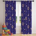 thumbnail image 5 of Blackout Kids Curtains,Blue Gold Sun Moon Pattern Childrens Insulated Curtains Set Of 2,Bedroom Essentials,Toddler Room Decor 42x84in(106x213cm), 5 of 5