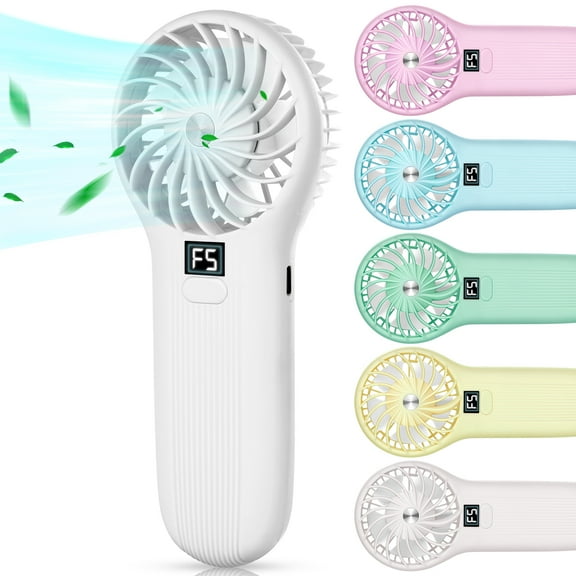 Handheld Fan, Portable Fan, Mini Handheld Personal Pocket Fan for Travel Outdoor Activities Camping, White