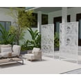 thumbnail image 4 of Laser Cut Metal Privacy Panel, Room divider, Privacy Screen, Metal Fencing, White color combo set(4'x6'), 4 of 7