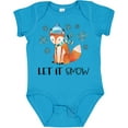 thumbnail image 3 of Inktastic Let it Snow Cute Orange Fox in Hat and Scarf Boys or Girls Baby Bodysuit, 3 of 5