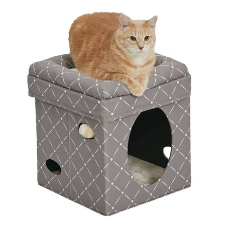 UPC: 0027773023067 | MidWest Homes for Pets Cat Cube Mushroom Diamond Print 17