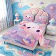 thumbnail image 2 of Manfei Purple Axolotl Queen Sheets,Colorful Salamander Queen Sheet Sets,4pcs,1 Flat Sheet,1 Fitted Sheet and 2 Pillowcases, 2 of 6