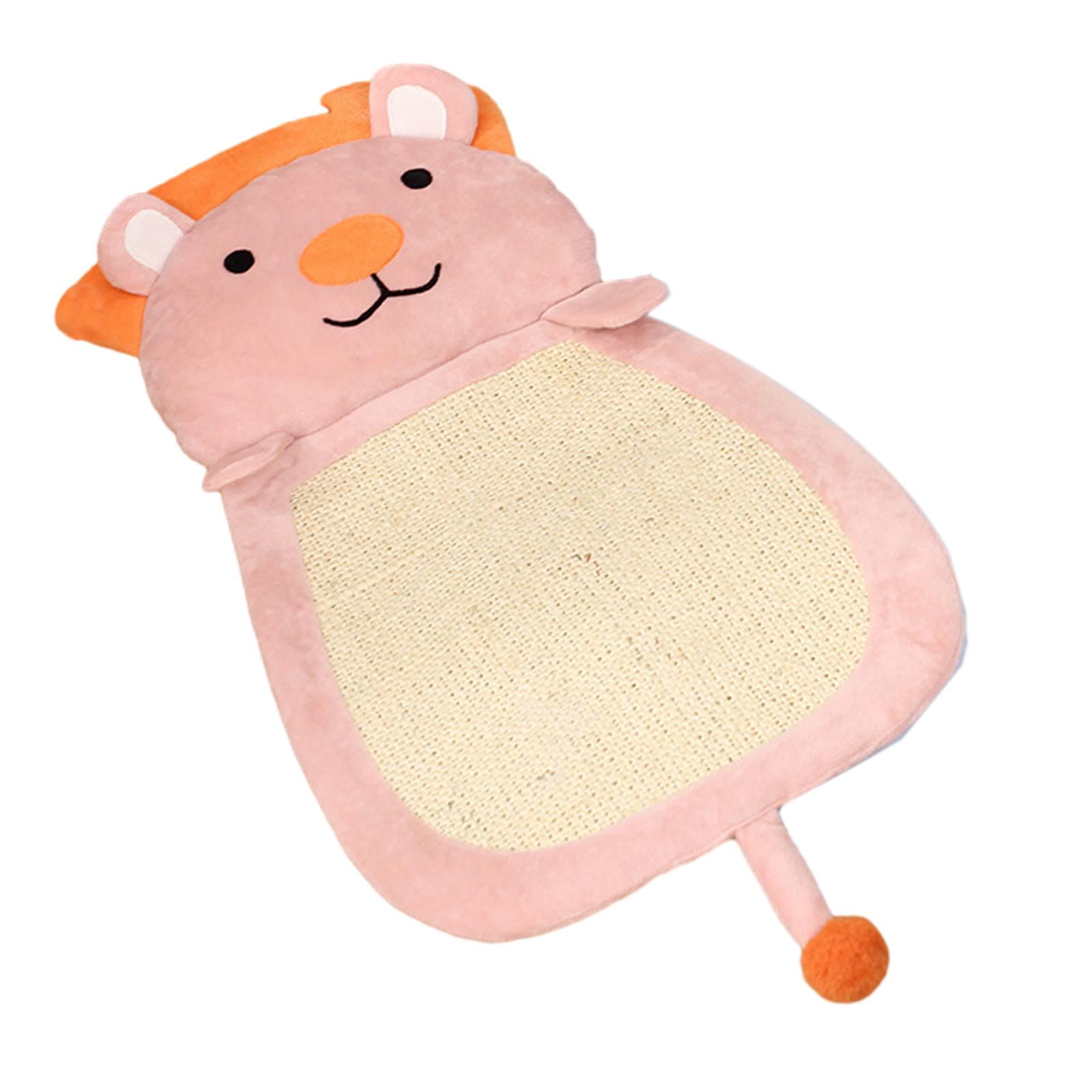 Tooyful Cat Scratcher Sisal Mat, Cat Scratching Board Pad, Durable Furniture Protector Cat Scratch Pad Lounge Bed for Kitten Small Medium Large Cats Pink Color Lion