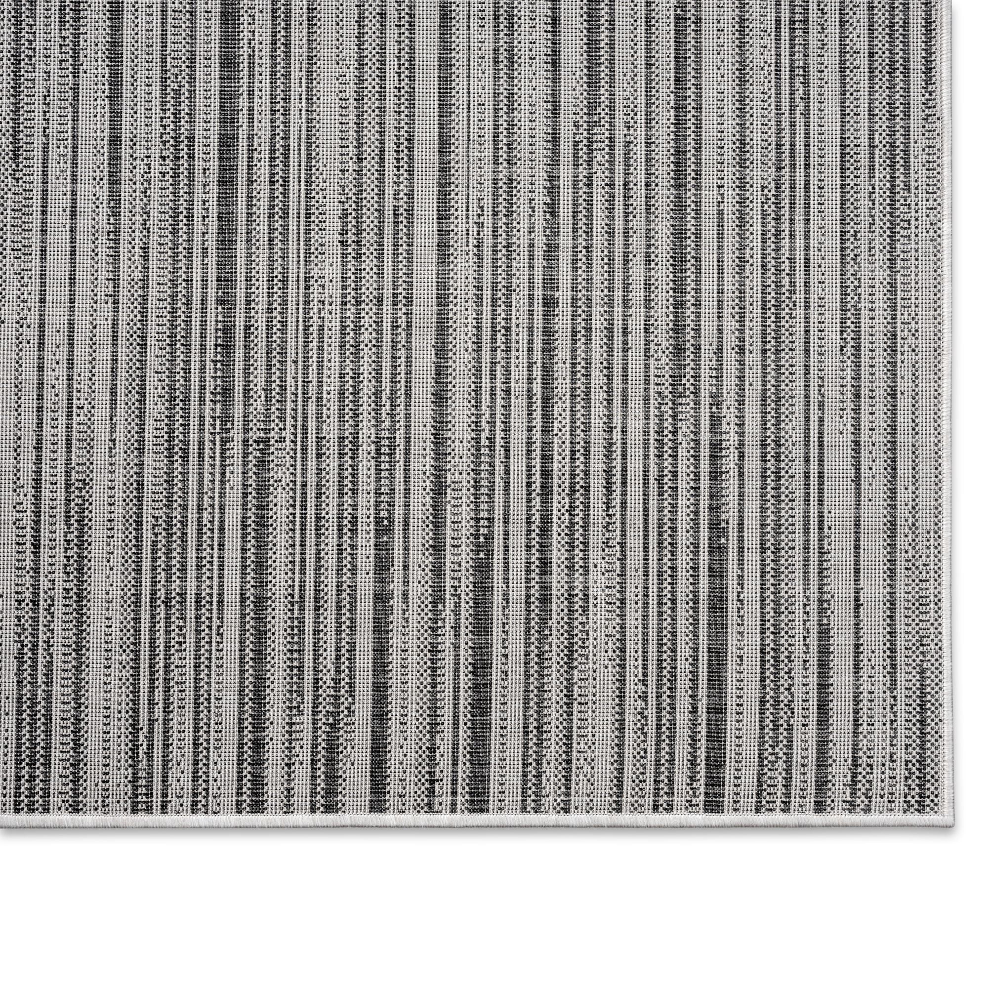 Nicole Miller New York Patio Country Wynona Contemporary Abstract Indoor/Outdoor Area Rug, Black/Beige, 7'9"x10'2"