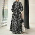 thumbnail image 4 of ZANZEA Womens Dresses Leopard Printed 3/4 Sleeve O-Neck Long Dress, 4 of 4