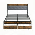 thumbnail image 6 of Full Bed Frame with Storage - LED Lights & Charging | Grey F, 6 of 16