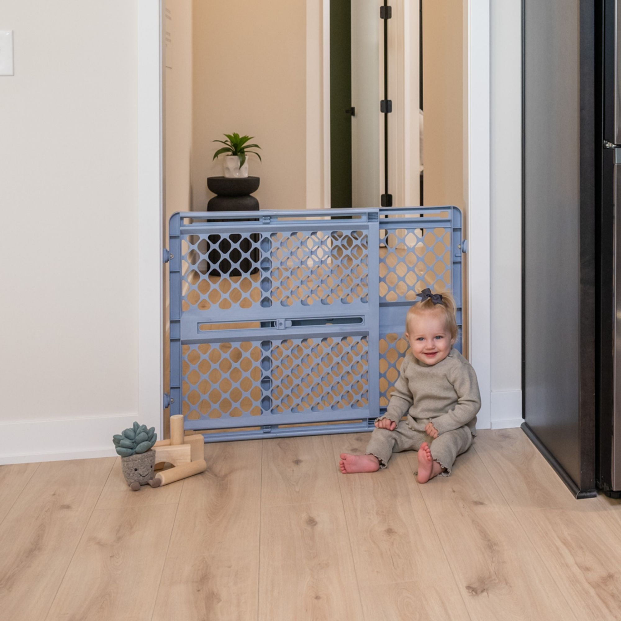 Toddleroo by North States Renew 100% Recycled Plastic Gate for Babies and Toddlers, Blue