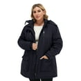 thumbnail image 6 of Soularge Women's Plus Size Puffer Coat Windproof Winter Coat Warm Winter Puffer Jacket Navy 4X, 6 of 7