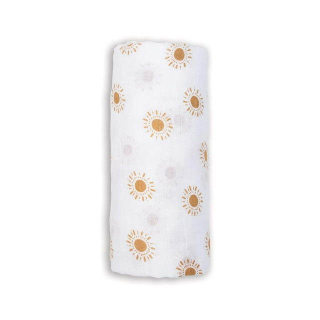 Lulujo - Baby Muslin Cotton Swaddle Blanket, Nursing/Stroller Cover - Suns