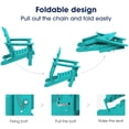 thumbnail image 4 of Wulful Folding Plastic HDPE Patio Adirondack Chair, Aruba Blue, 4 of 9