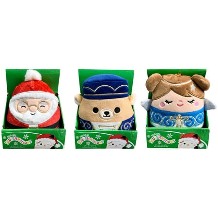 Squishmallows Christmas Ornaments 4 Inch with Santa, Nutcracker Bear & Angel - 3 pack