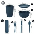 thumbnail image 4 of Fatty Farmer 32pcs Wheat Straw Dinnerware Sets for 4 - Lightweight Unbreakable - Microwave Dishwasher Safe - Perfect for Picnic, Dorm,Camping Plates Cups and Bowls Set -Black, 4 of 5