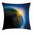 thumbnail image 1 of World Throw Pillow Cushion Cover, Early Morning in South America Continent Rising Sun Day's Cycle Theme, Decorative Square Accent Pillow Case, 18 X 18 Inches, Blue Green Earth Yellow, by Ambesonne, 1 of 2