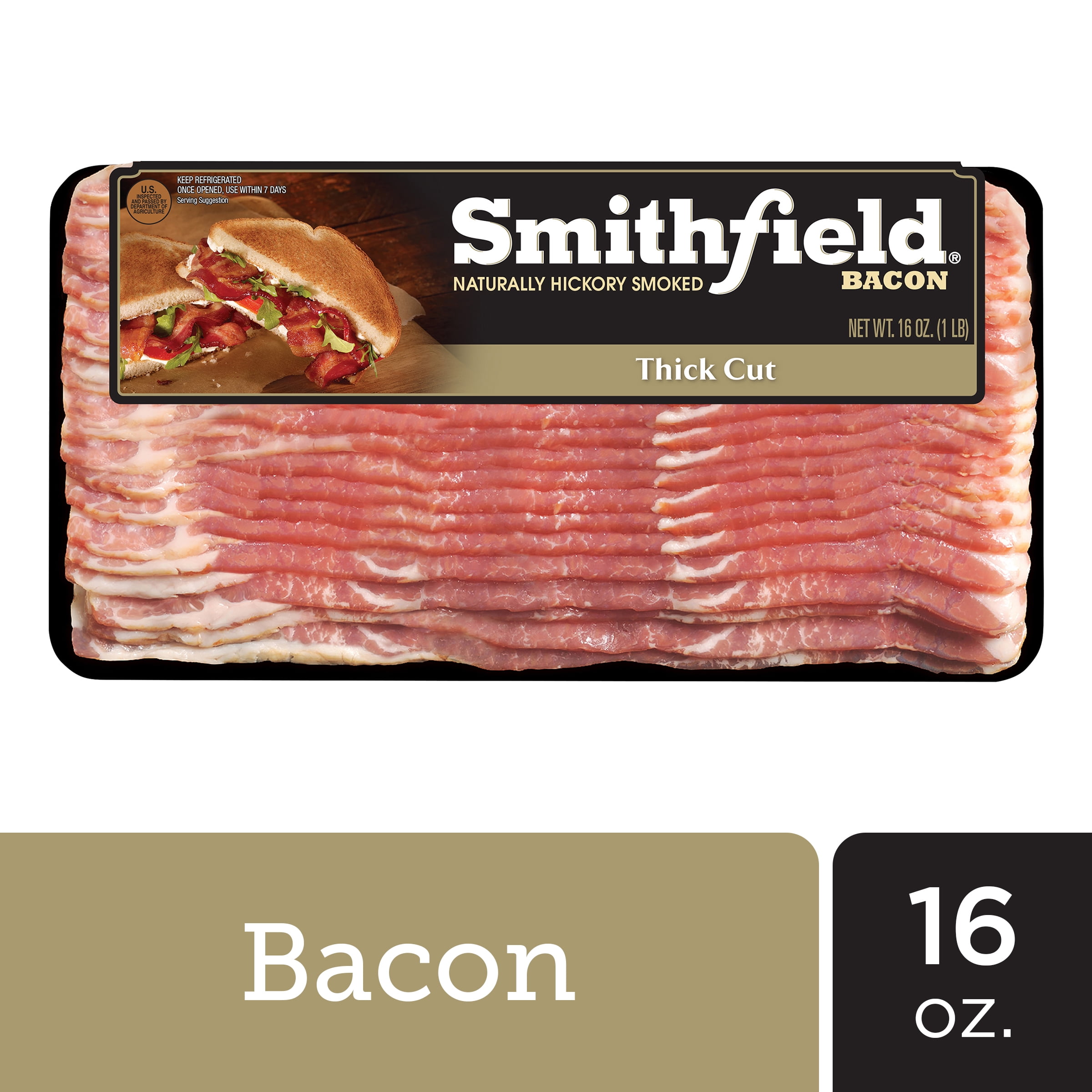 Smithfield Naturally Hickory Smoked Thick Cut Bacon, 16 oz