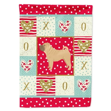 Carolines Treasures CK5952CHF Shar Pei Love Flag Canvas House Size Large multicolor