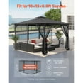 thumbnail image 5 of KFFKFF Gazebo Netting Replacement, Compatible with 10 x 13 x 6.8 FT Gazebo, Outdoor Mesh Sidewalls for Garden, 4-Panel Patio Screen with Double Zipper Closure, 5 of 9