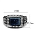 thumbnail image 2 of High polished (no plating) Stainless Steel Ring with Semi-Precious Sodalite in Capri Blue for Women Capri Blue Stone Color Style TK3003 Size 11, 2 of 4