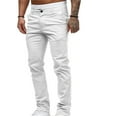 thumbnail image 4 of Babysbule Mens Pants Men's Casual Button Open Slim Fit Straight Solid Color Trousers, 4 of 4