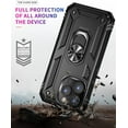 thumbnail image 6 of iPhone 14 Pro Phone Case, Extreme Protection Military Armor Dual Layer Protective Ring Kickstand Black, 6 of 16