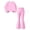 Pink Sweatsui, variant on LangJing Teen Girls Sweatsuit Set, 2 Piece Sweatshirt and Flared Wide Leg Sweatpants Fall Outfits Kids Fashion Tracksuit, 5-15Years