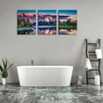 thumbnail image 4 of Sunset Landscape Canvas Wall Art for Living Room Wall Decor Snow Mountain Forest River Nautre Canvas Picture Prints Artwort Bedroom Bathroom Office Home Decor Framed Ready to Hang 12" X 16" X 3 Pieces, 4 of 5
