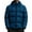Navy, variant on Men's Quilted Down Jacket Hooded Long Sleeve Solid Zip Up Cardigan Puffer Coat with Pockets for Outdoor Brown M