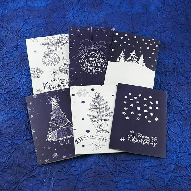 Lot de 6 cartes de Noël Assortiment de cartes de vœux de joyeuses fêtes  avec cartes de vacances du festival Cartes de vœux de Noël et de bonne  année 