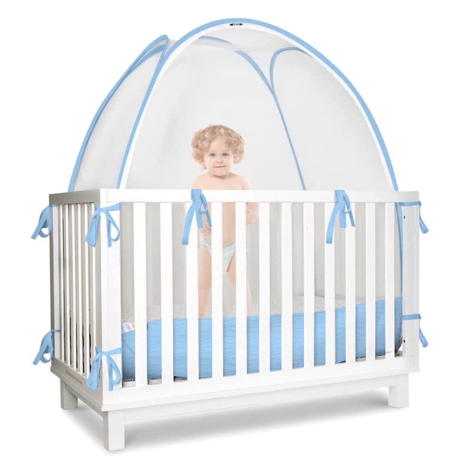Baby Safety Crib Tent,Crib Net to Keep Baby from Climbing SeeThrough