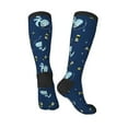thumbnail image 4 of Bingfone Compression Socks For Women And Men Long Socks For Running Athletic Cycling Nurse-Space Dinosaur, 4 of 9