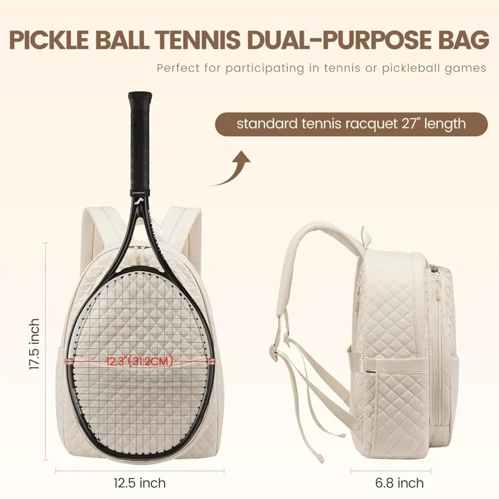 Tennis Sports Gear Bag Spacious Compartment For Rackets Multi Pocket Design Comfortable Shoulder Strap Polyester