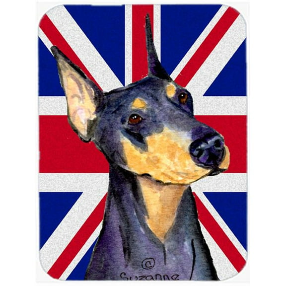 Carolines Treasures  Doberman With English Union Jack British Flag Mouse Pad