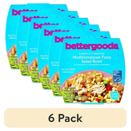 (6 pack) bettergoods Mediterranean Tuna Salad Bowl MSC Certified 5.64 oz