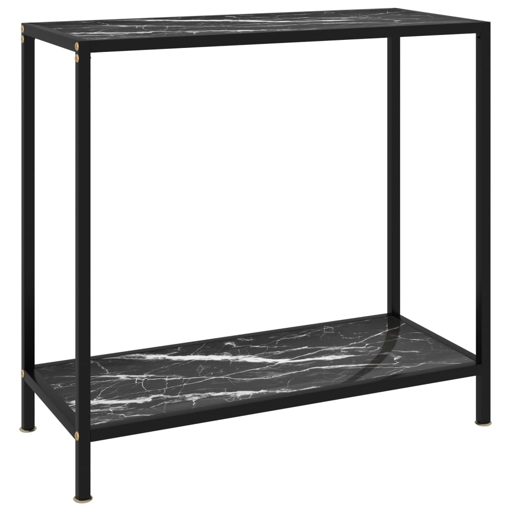 vidaXL Table Console Noire 80x35x75 cm Verre Trempé