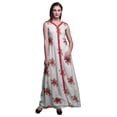 thumbnail image 1 of Bimba Robe Longue Décontractée à Imprimé Floral pour Femme, Col en V, Sans Manches, Fente avant, Style Bohème - Medium, 1 of 5