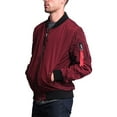 thumbnail image 5 of Victorious Men's Lightweight Contrast MA-1 Bomber Flight Jacket JK752 - Burgundy - Small, 5 of 7
