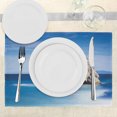 thumbnail image 3 of Ambesonne Blue Place Mats Set of 4, Rock in Ocean Serenity, Standard Size, Turquoise Grey, 3 of 6