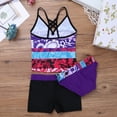 thumbnail image 4 of Nyeemya Tankinis Swimsuit Girls 3PCS Sleeveless Tank Top with Briefs and Shorts Sets Kids Floral Bathing Suit Purple 8, 4 of 7