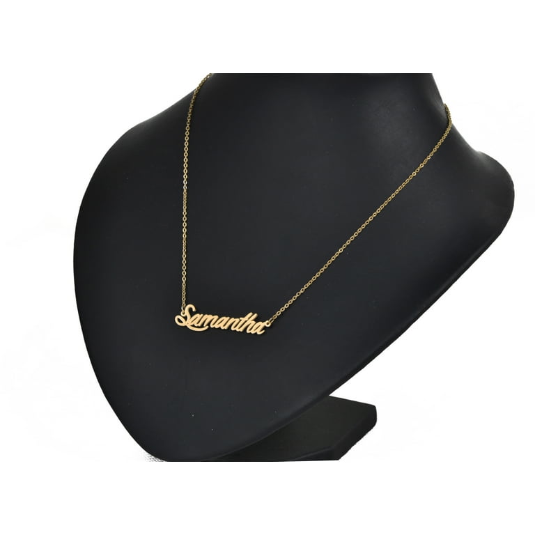 18k Gold Plated Hand Write Samantha Person Name Necklace Jewlery