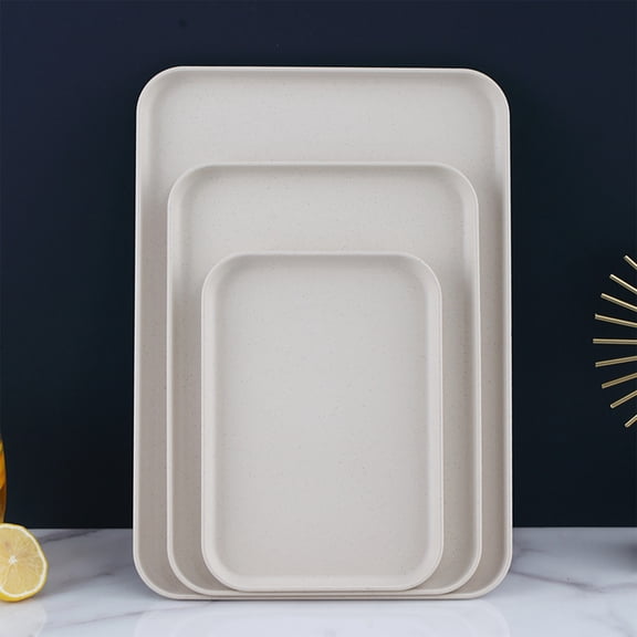 LEFTHIGH Home Set of 3 Rectangular Trays Large Medium Small Household Serving Plates for Tea Cups Snacks Dinner Party Pastel Colors Teen Girl Gifts