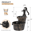 thumbnail image 2 of Magshion 27" Barrel and Pump Fountain Outdoor, Cascading Waterfall Fountain with Electric Recirculating Pump for Garden Patio Backyard Décor, Bronze, 2 of 10