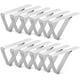 thumbnail image 1 of Paquete de 12 clips para mantel, clip para mesa de picnic, abrazaderas para cubierta de mesa para interiores y exteriores, soportes para mantel de acero inoxidable para fiestas, camping, bodas, 1 of 7