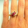 thumbnail image 4 of HeartsAndYou 2.2ct Natural Ruby Diamond Art Deco Bypass Engagement Ring 14k SOLID Yellow Gold, 4 of 8