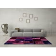 thumbnail image 3 of Ahgly Company Indoor Round Patchwork Purple Transitional Area Rugs, 6' Round, 3 of 4