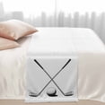 thumbnail image 3 of Bed Runner Scarf for King Size Bed, Golf Ball Beds Scarf Throws for Foot of Bedding, Minimalist Golf Club Abstract Simple Retro Decorative Beds Runners for Bedroom Guestroom, 94"x20", 3 of 8