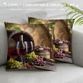 thumbnail image 3 of Orinice Wine Grapes Barrel Graphic Decorative Throw Pillow Cover for Home, Couch, Living Room, Bed, Sofa - Square High-Quality 1PC 20x20in, 3 of 5