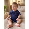 thumbnail image 5 of Loicainy Baby Toddler Boy Summer Clothes Set 6 12 18 24 Months 2T 3T 4T Short Sleeve Doll Collar Tops Elastic Shorts Outfits, 5 of 9