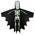thumbnail image 4 of FYDUU Skeleton Poncho Hooded Cape for Kids, Halloween Poncho for Boys Girls Holiday Party Top Wear for Dress Up Clothes Capes 4-12 Years, 4 of 4