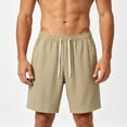thumbnail image 6 of Abomasnow Men's Big and Tall Shorts Elastic High Waist Drawstring Knee Length Shorts Casual Summer Beach Vacation Yoga Running Shorts with Pockets, 6 of 6